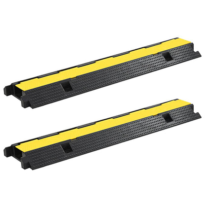 vidaXL Cable Protector Ramps 2 pcs 1 Channel Rubber 100 cm 1