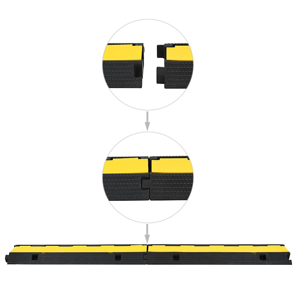 vidaXL Cable Protector Ramps 2 pcs 1 Channel Rubber 100 cm 4