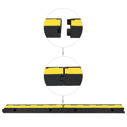vidaXL Cable Protector Ramps 2 pcs 1 Channel Rubber 100 cm 4