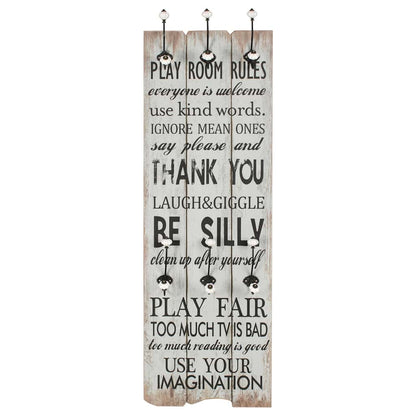 Wall-mounted Coat Rack with 6 Hooks 120x40 cm Thank you