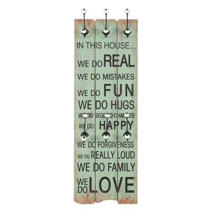 Wall-mounted Coat Rack with 6 Hooks 120x40 cm Happy love