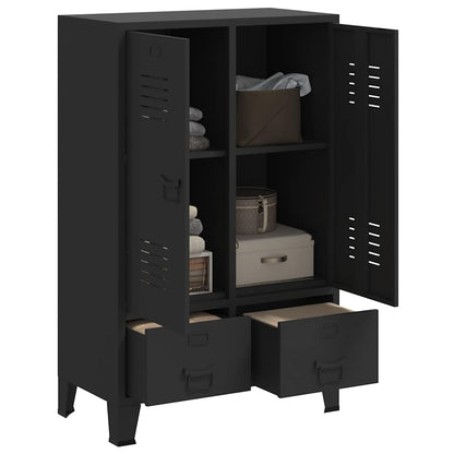 vidaXL Wardrobe | Black | Sheet Metal | Medium | Adjustable Shelves 3