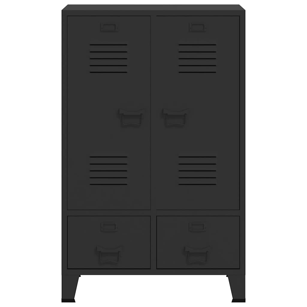 vidaXL Wardrobe | Black | Sheet Metal | Medium | Adjustable Shelves 4