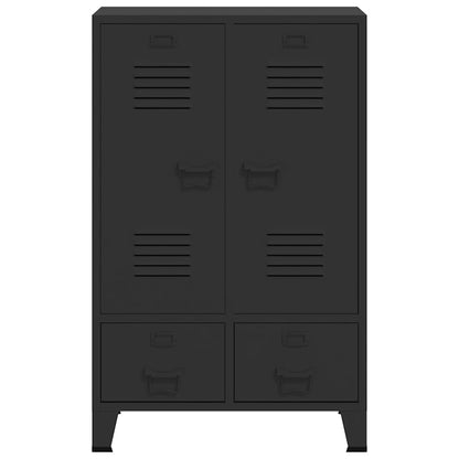 vidaXL Wardrobe | Black | Sheet Metal | Medium | Adjustable Shelves 4