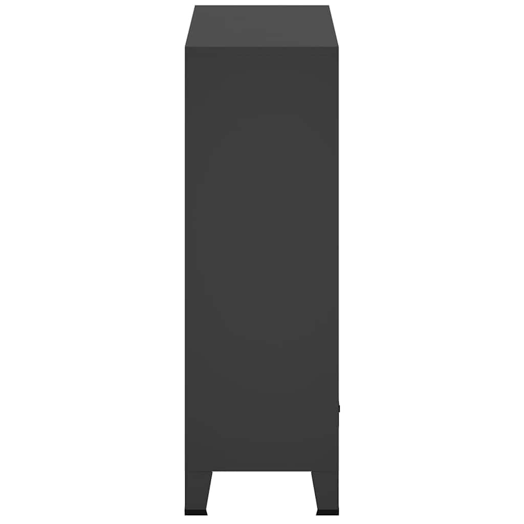 vidaXL Wardrobe | Black | Sheet Metal | Medium | Adjustable Shelves 5