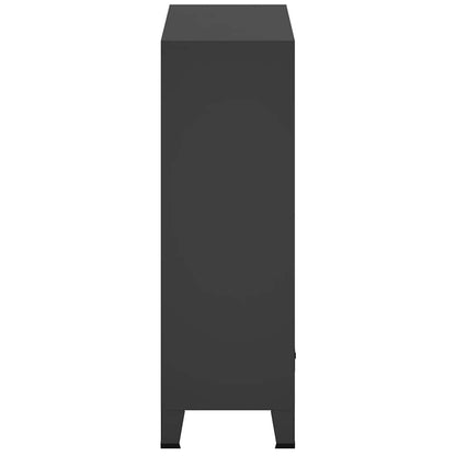 vidaXL Wardrobe | Black | Sheet Metal | Medium | Adjustable Shelves 5