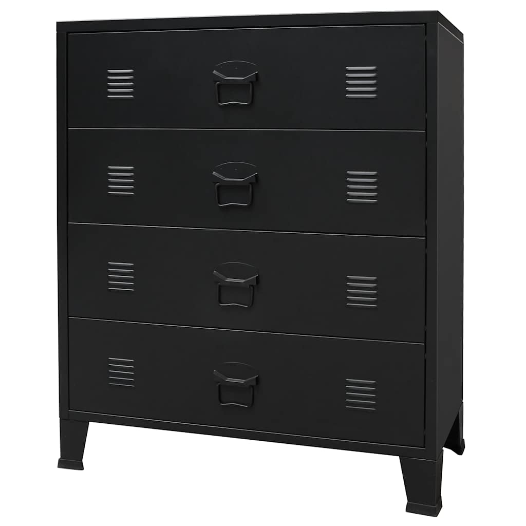 vidaXL Chest Of Drawers | Black | Sheet Metal | Medium | Chest Of Drawers 2