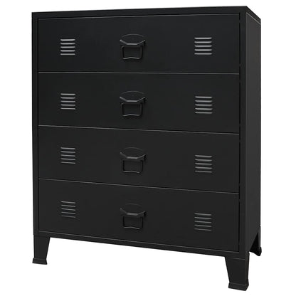 vidaXL Chest Of Drawers | Black | Sheet Metal | Medium | Chest Of Drawers 2