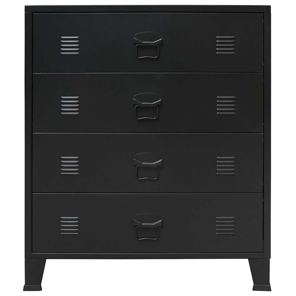 vidaXL Chest Of Drawers | Black | Sheet Metal | Medium | Chest Of Drawers 4