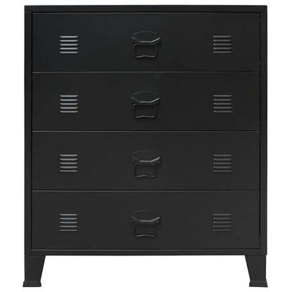 vidaXL Chest Of Drawers | Black | Sheet Metal | Medium | Chest Of Drawers 4