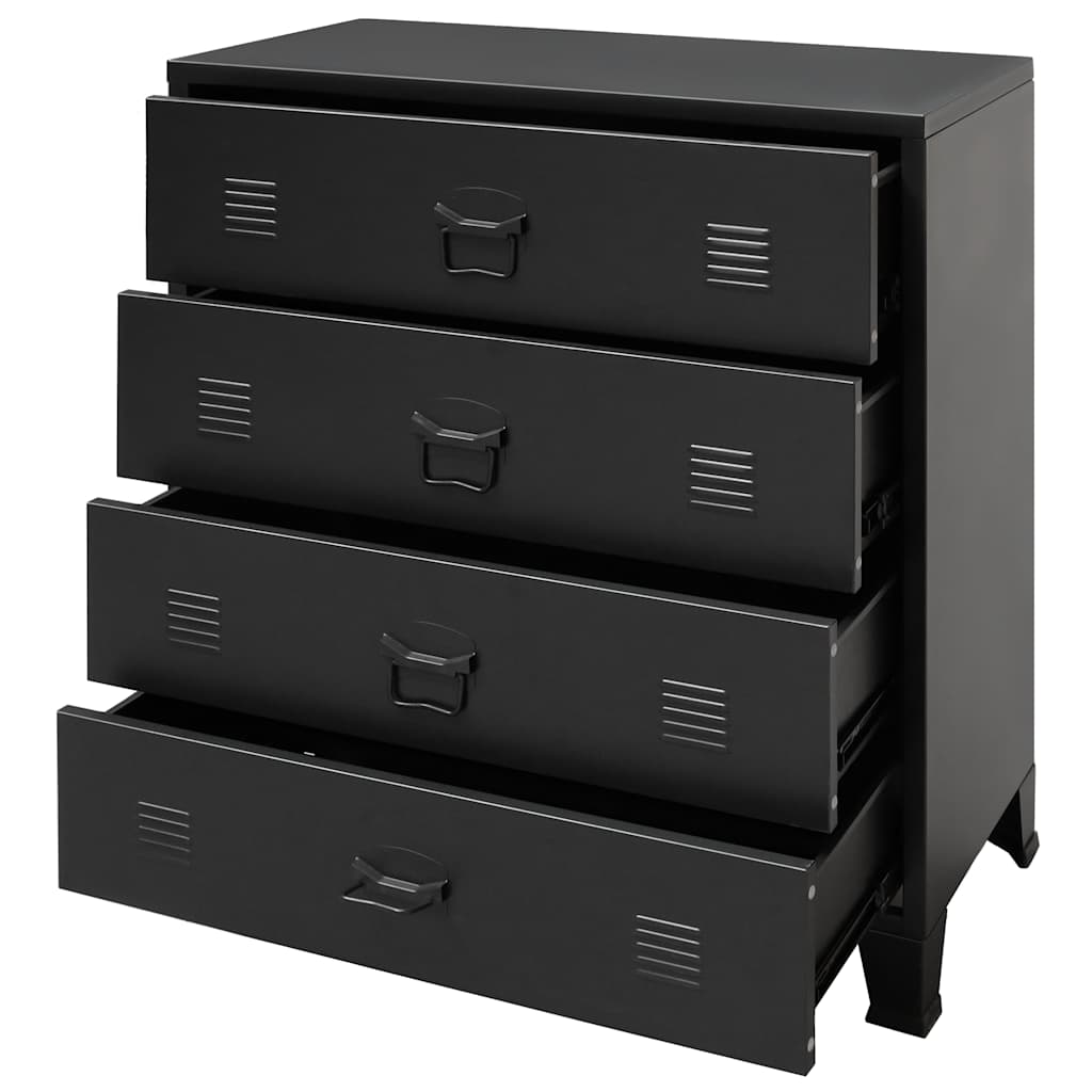 vidaXL Chest Of Drawers | Black | Sheet Metal | Medium | Chest Of Drawers 5