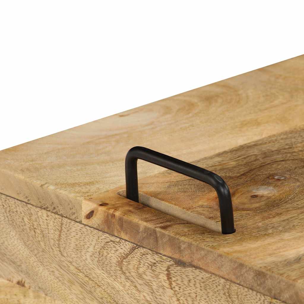 vidaXL Bedside Table | Natural wood and black 4