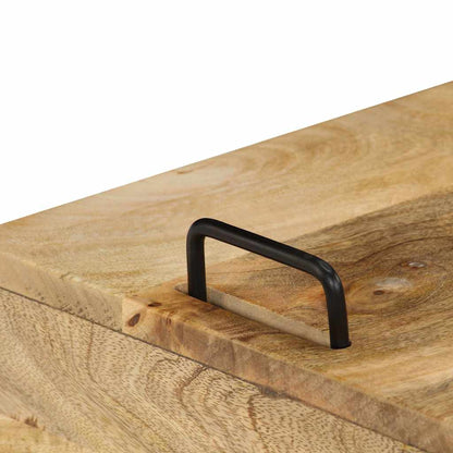vidaXL Bedside Table | Natural wood and black 4