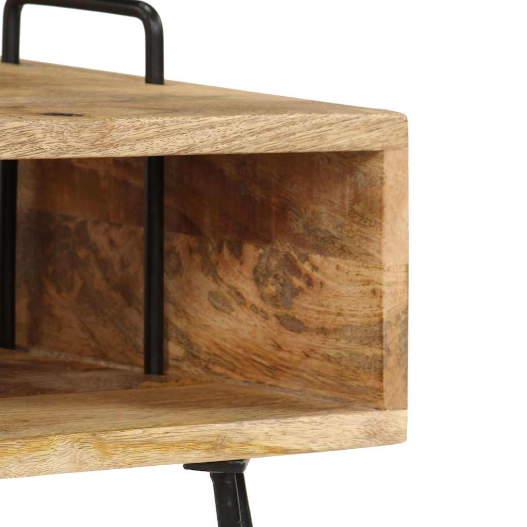 vidaXL Bedside Table | Natural wood and black 5