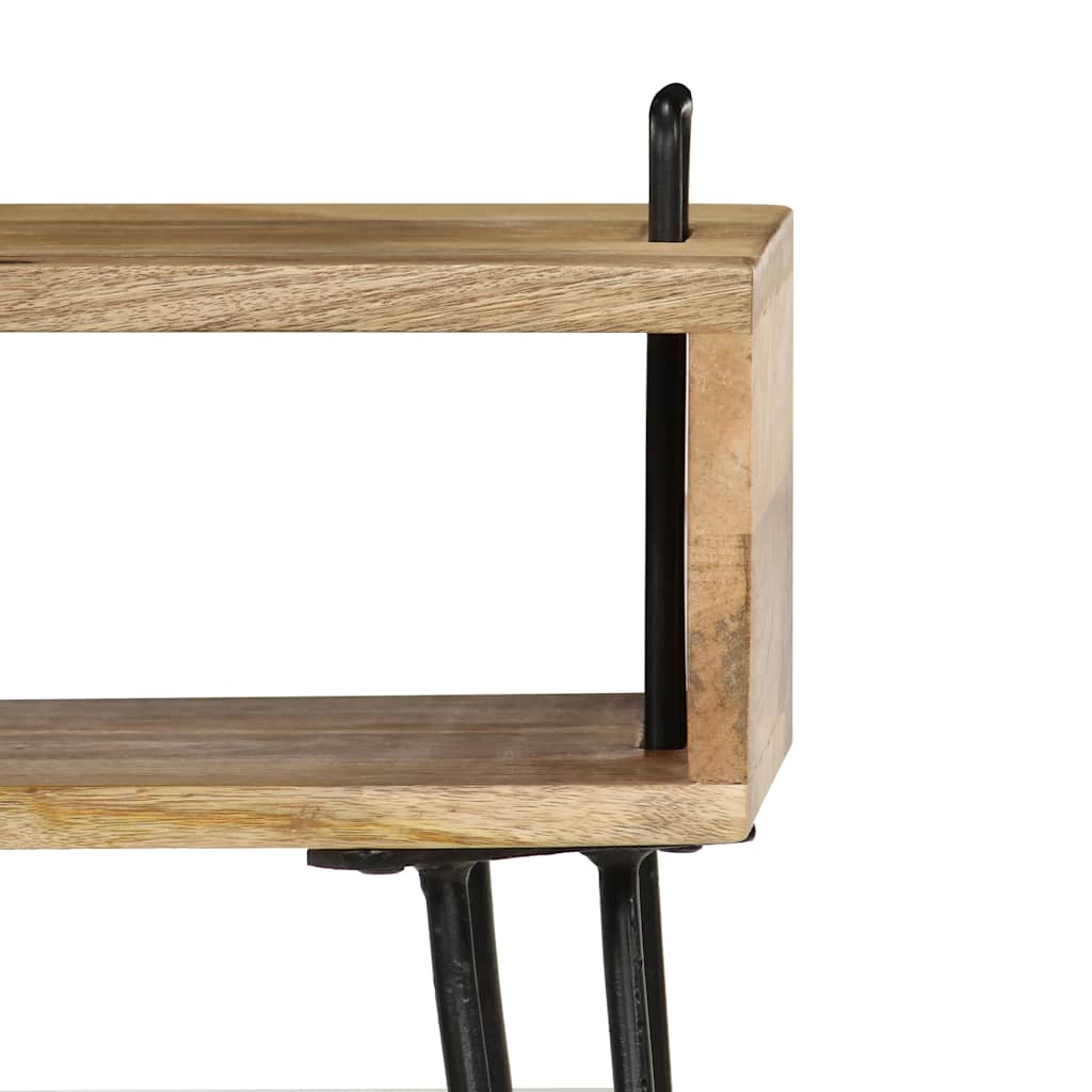 vidaXL Bedside Table | Natural wood and black 6
