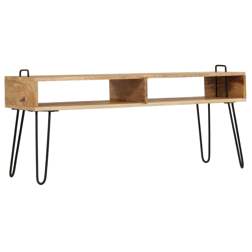 vidaXL TV Stand | Natural wood and black 2