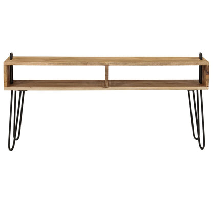 vidaXL TV Stand | Natural wood and black 3