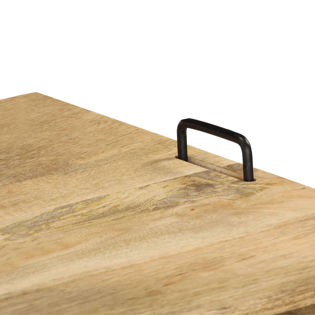 vidaXL TV Stand | Natural wood and black 4