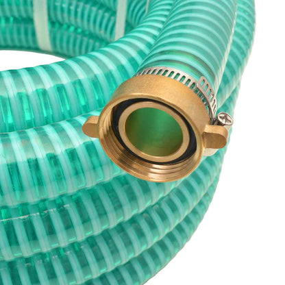 vidaXL Suction Hose | Green | Plastic and brass | 10m long | Durable 2