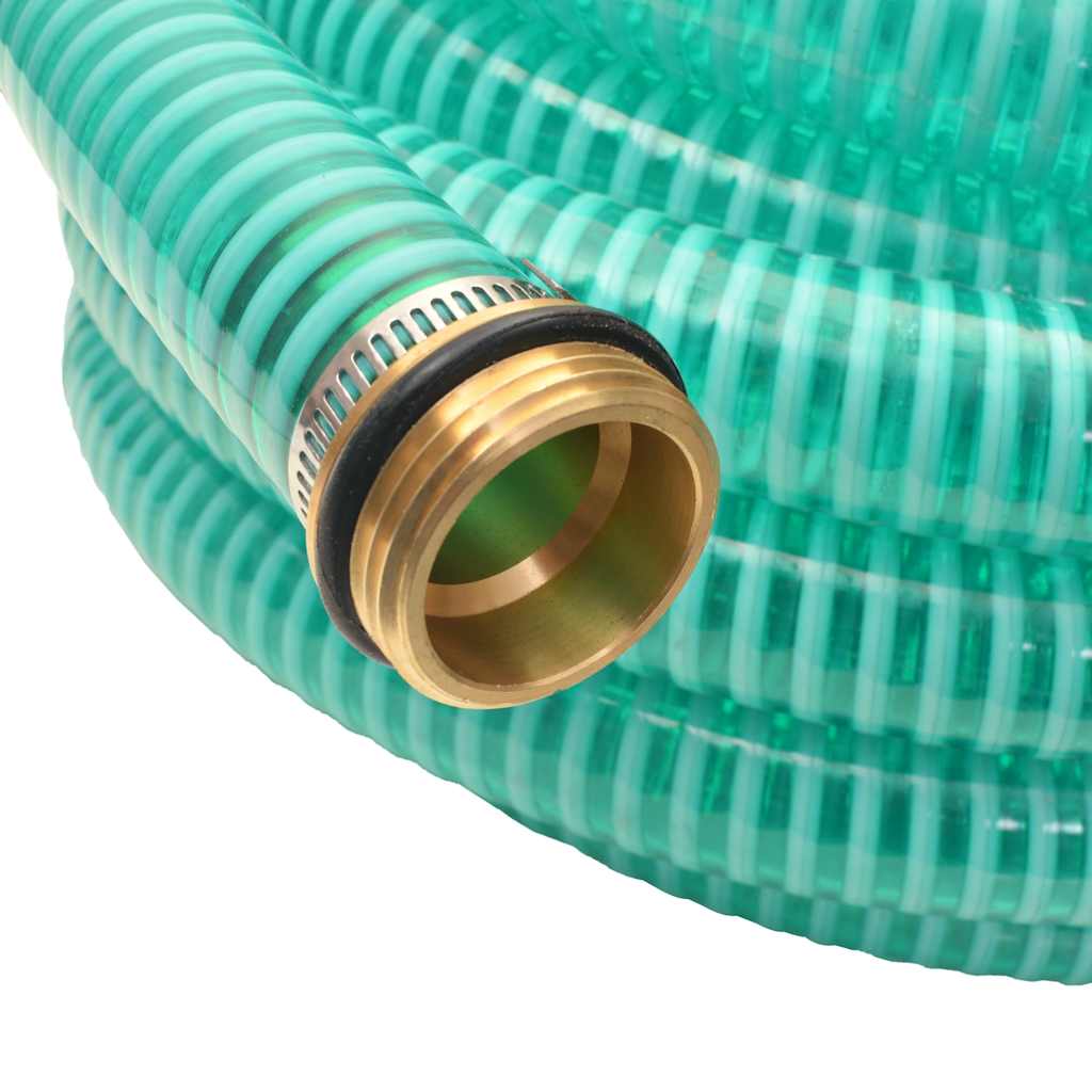 vidaXL Suction Hose | Green | Plastic and brass | 10m long | Durable 3