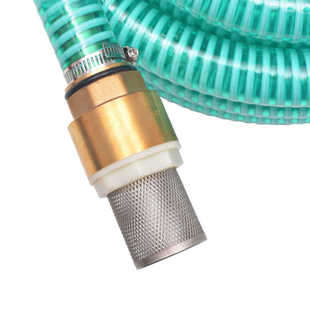 vidaXL Suction Hose | Green | Plastic and brass | 10m long | Durable 4