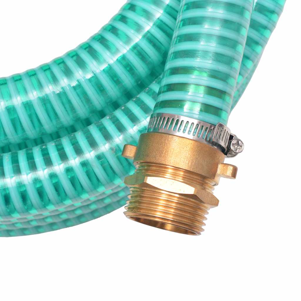 vidaXL Suction Hose | Green | Plastic and brass | 10m long | Durable 5