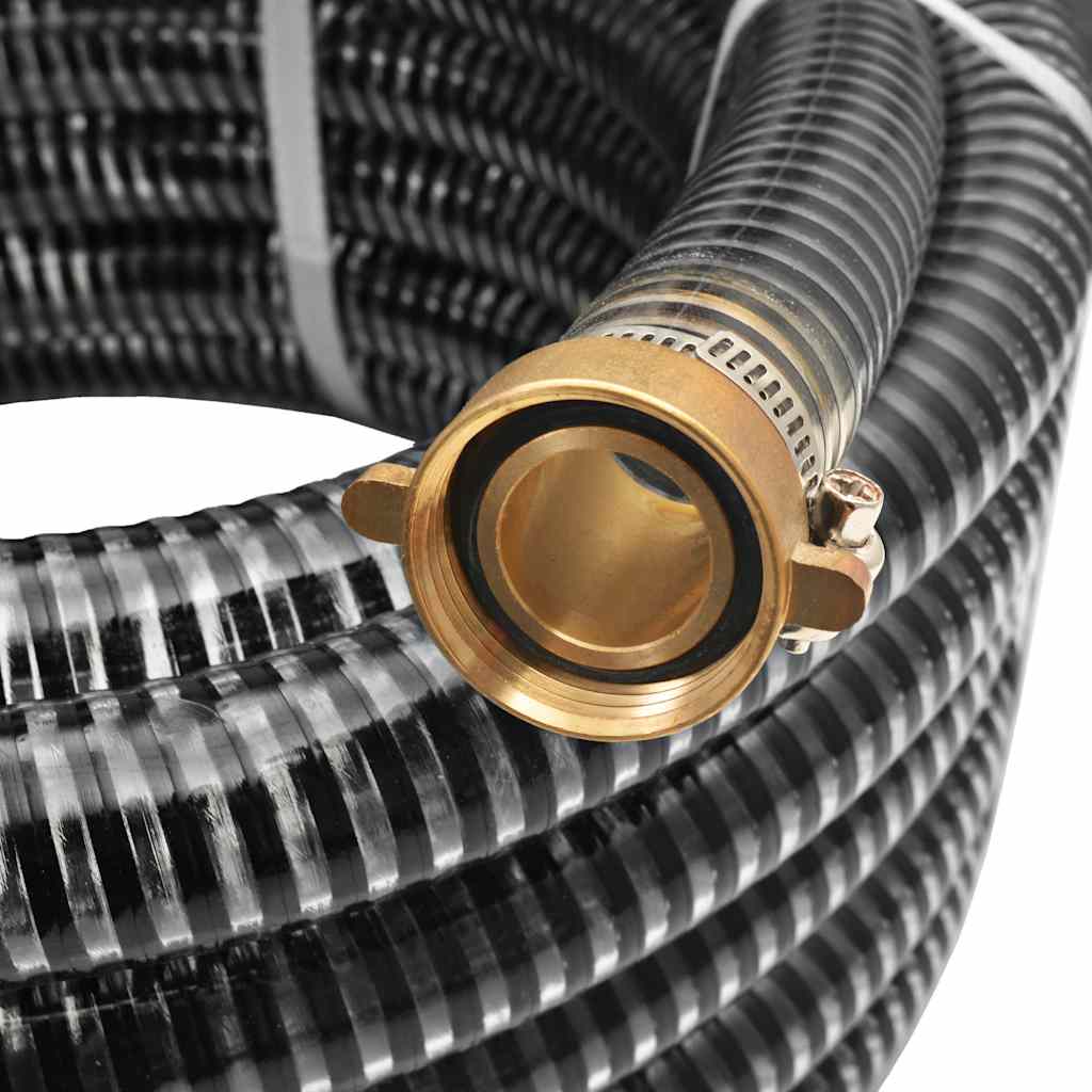 142890 vidaXL Suction Hose with Brass Connectors 7 m 25 mm Black 3