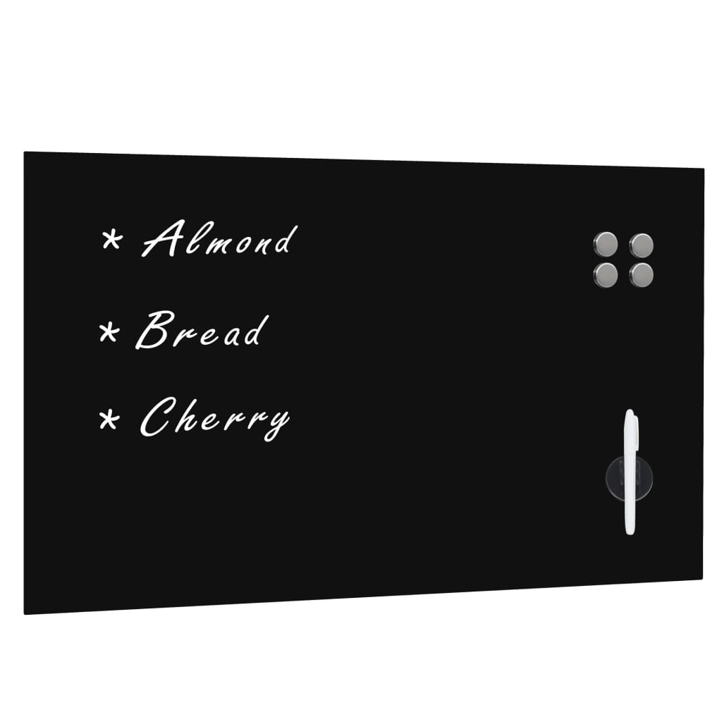 vidaXL Wall Mounted Magnetic Blackboard Glass 100x60 cm 1