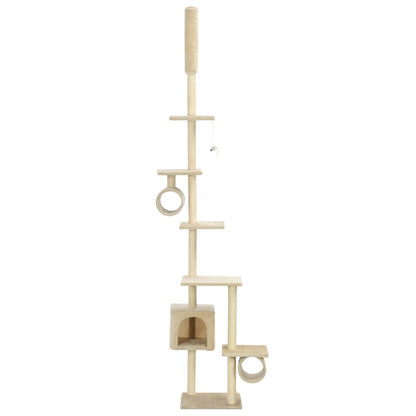 vidaXL Cat Tree with Sisal Scratching Posts 260 cm Beige 3