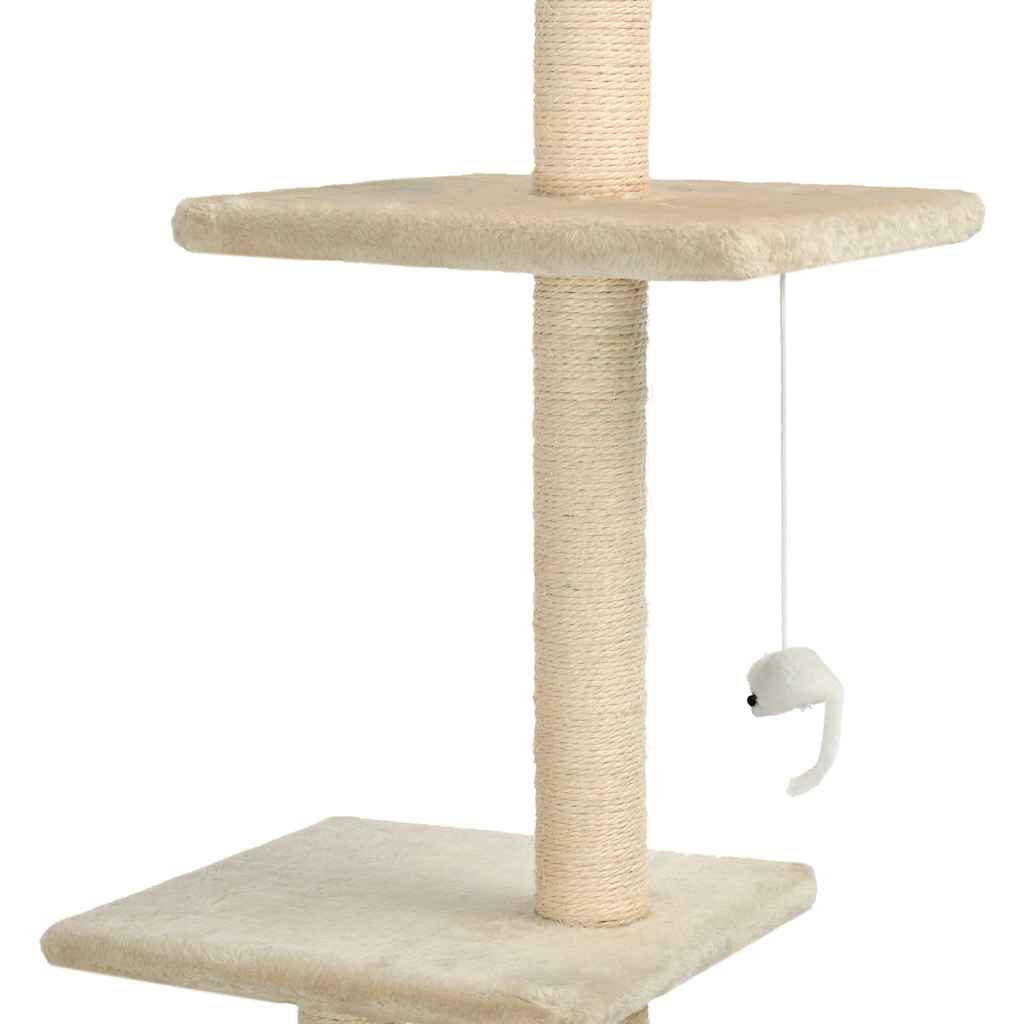 vidaXL Cat Tree with Sisal Scratching Posts 260 cm Beige 4