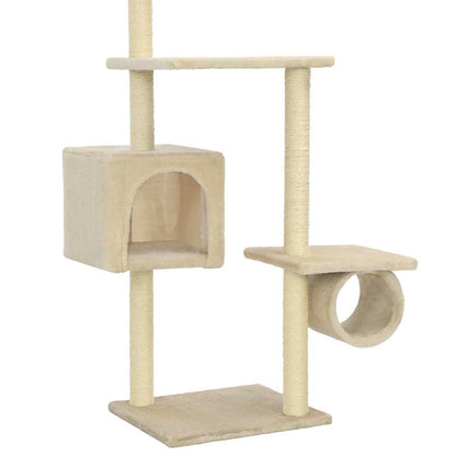 vidaXL Cat Tree with Sisal Scratching Posts 260 cm Beige 6