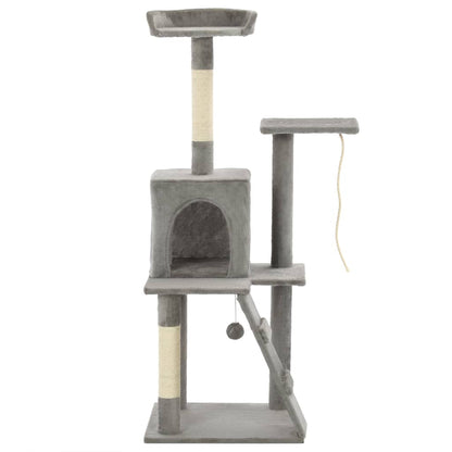 vidaXL Cat Tree | Grey | Particle board, soft plush, sisal rope | Medium 2