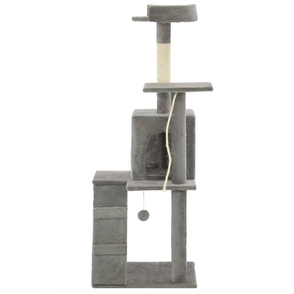 vidaXL Cat Tree | Grey | Particle board, soft plush, sisal rope | Medium 4