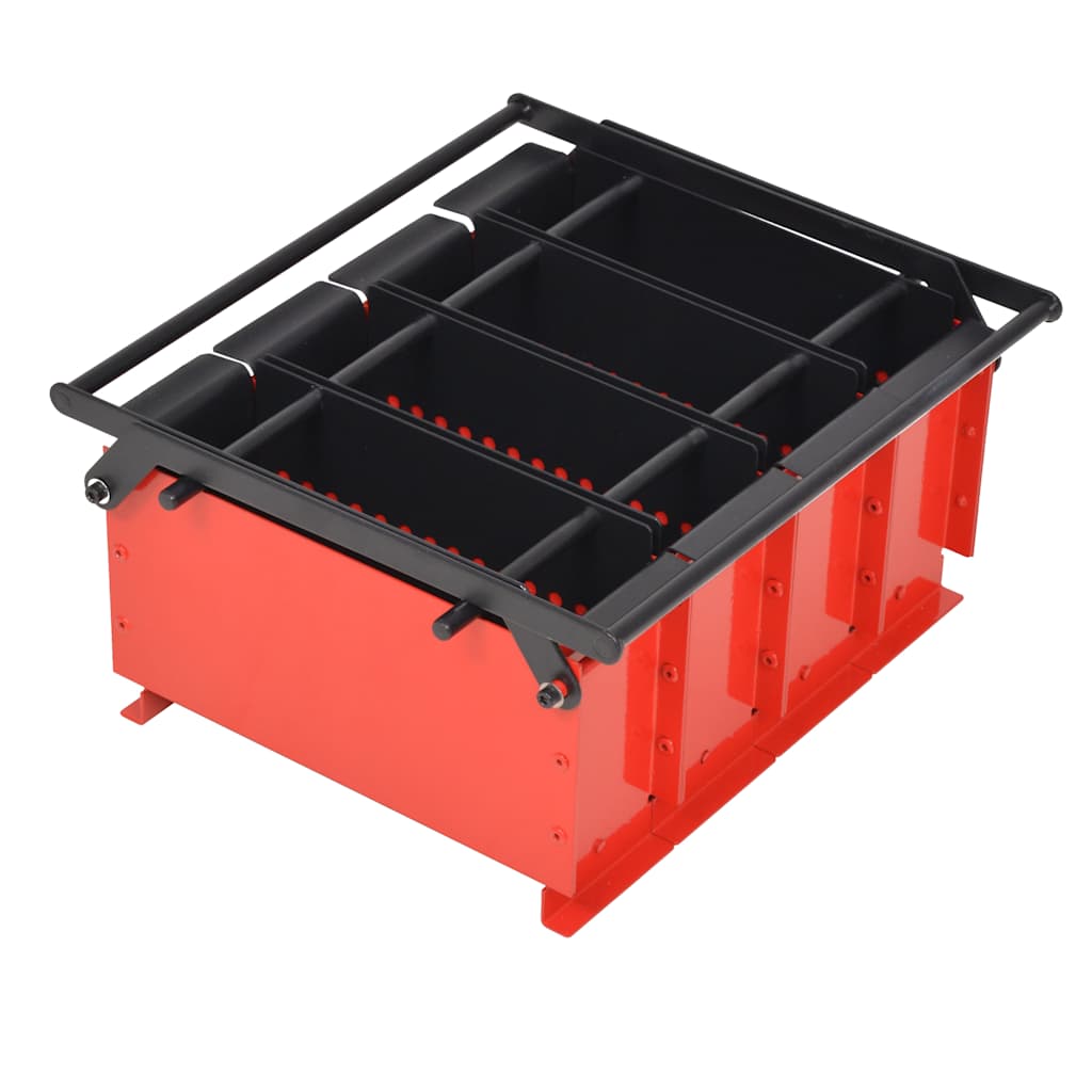 vidaXL Paper Log Briquette Maker Steel 38x31x18 cm Black and Red 1