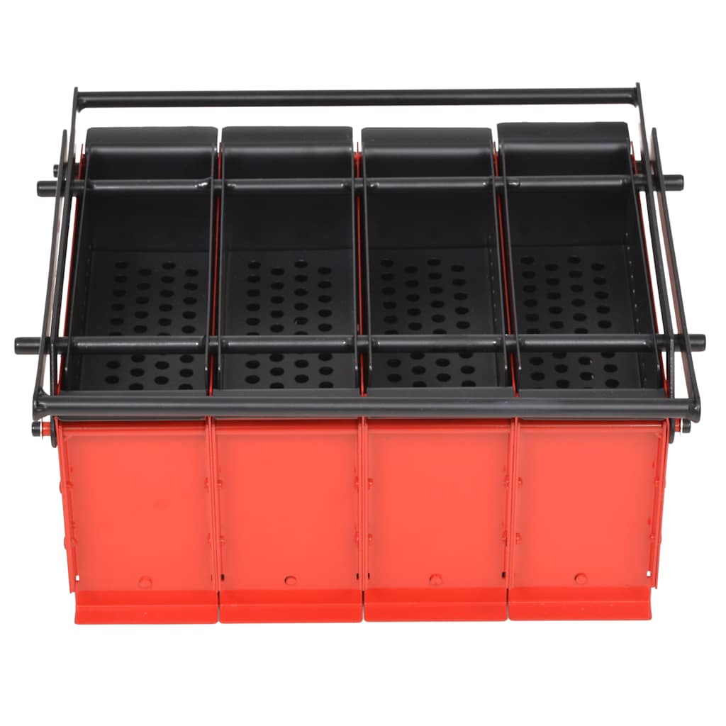 vidaXL Paper Log Briquette Maker Steel 38x31x18 cm Black and Red 2