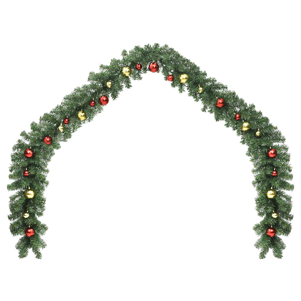 246407 vidaXL Christmas Garland Decorated with Baubles and LED Lights 10 m 4