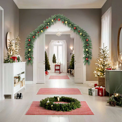 246407 vidaXL Christmas Garland Decorated with Baubles and LED Lights 10 m 1