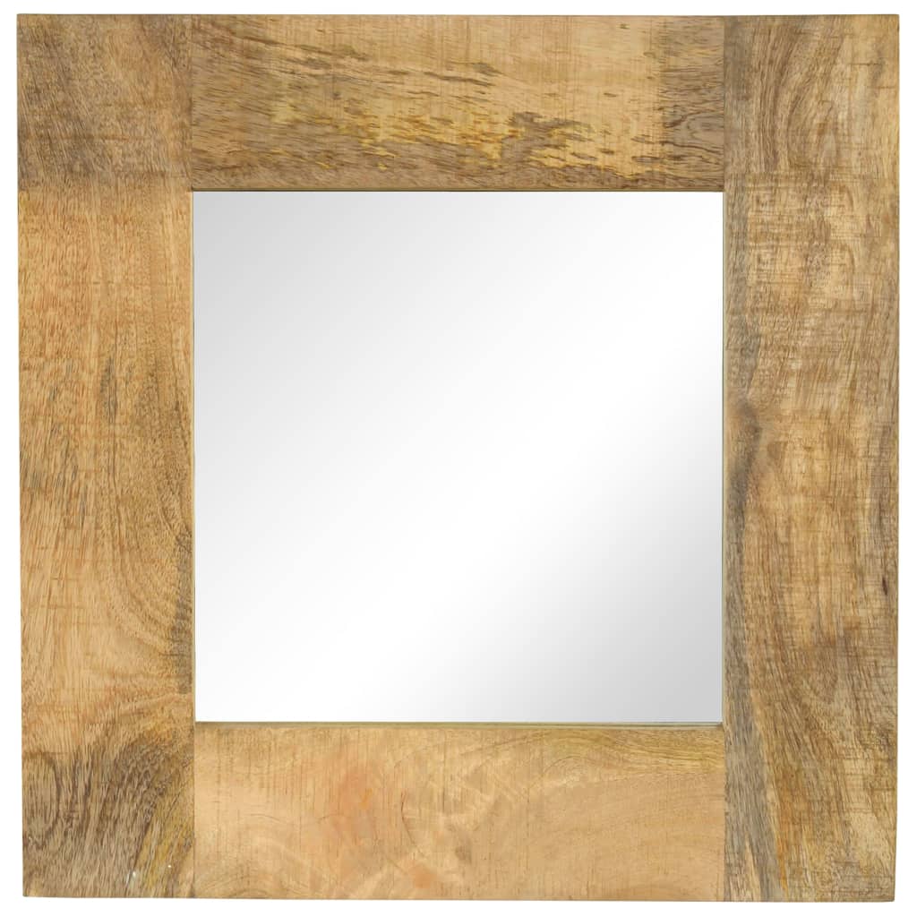 vidaXL Mirror | Natural Wood | Solid mango wood frame, Glass | 50x50 cm 1