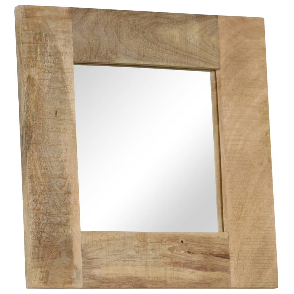 vidaXL Mirror | Natural Wood | Solid mango wood frame, Glass | 50x50 cm 2