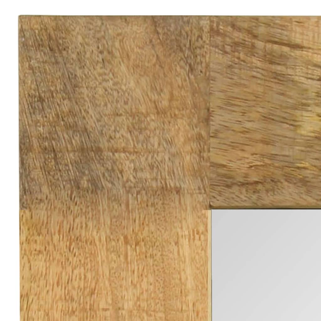 vidaXL Mirror | Natural Wood | Solid mango wood frame, Glass | 50x50 cm 3