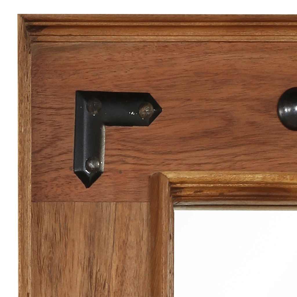 vidaXL Mirror | Brown | Solid acacia wood, glass, powder-coated steel | Medium 3