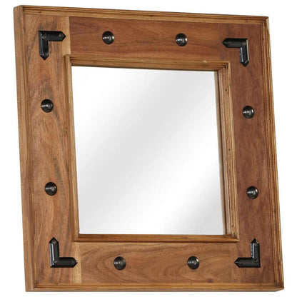 Mirror Solid Acacia Wood 50 x 50 cm