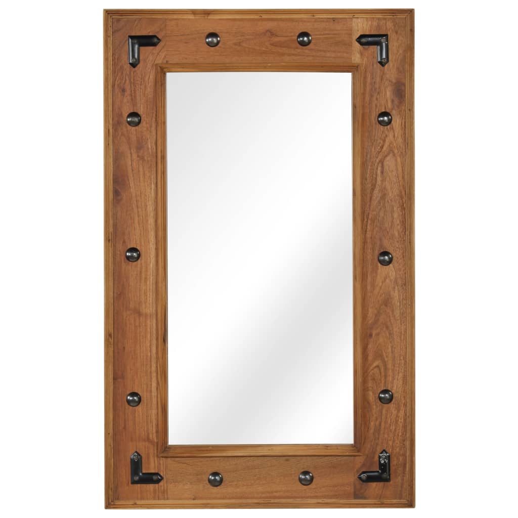 246308 vidaXL Mirror Solid Acacia Wood 50x80 cm 1