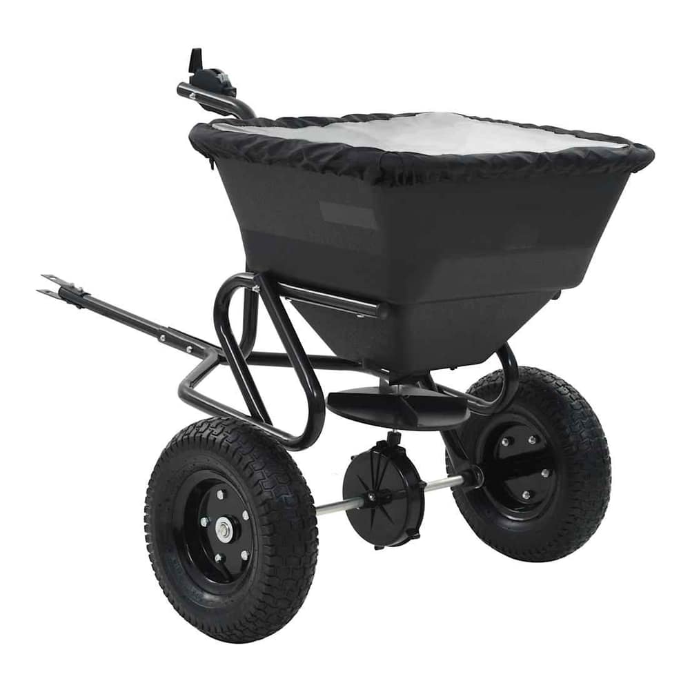 Spreader Black 82 x 46 x 75 cm PVC and Steel Tow-behind spreader-45 L