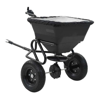Spreader Black 82 x 46 x 75 cm PVC and Steel Tow-behind spreader-45 L