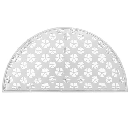 vidaXL Side Table | Silver | Metal | 72x36x74 cm | Decorative Inlays 3