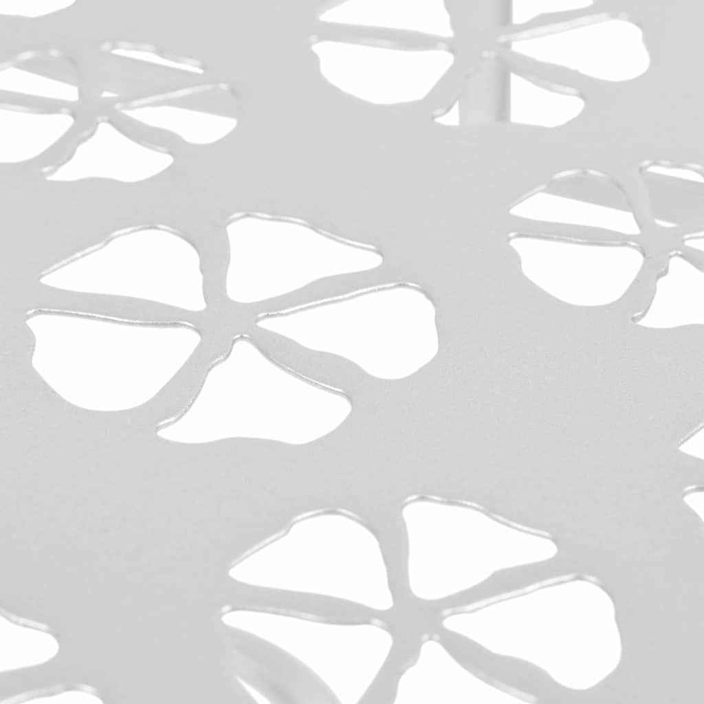 vidaXL Side Table | Silver | Metal | 72x36x74 cm | Decorative Inlays 5