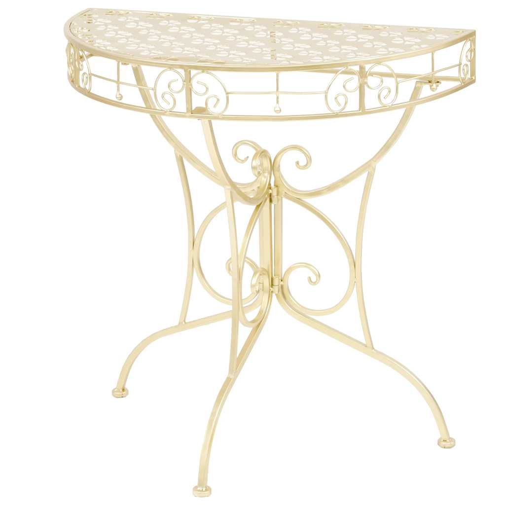 vidaXL Side Table | Gold | Metal | 72 x 36 x 74 cm | Decorative Inlays 1