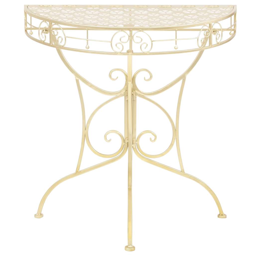 vidaXL Side Table | Gold | Metal | 72 x 36 x 74 cm | Decorative Inlays 2