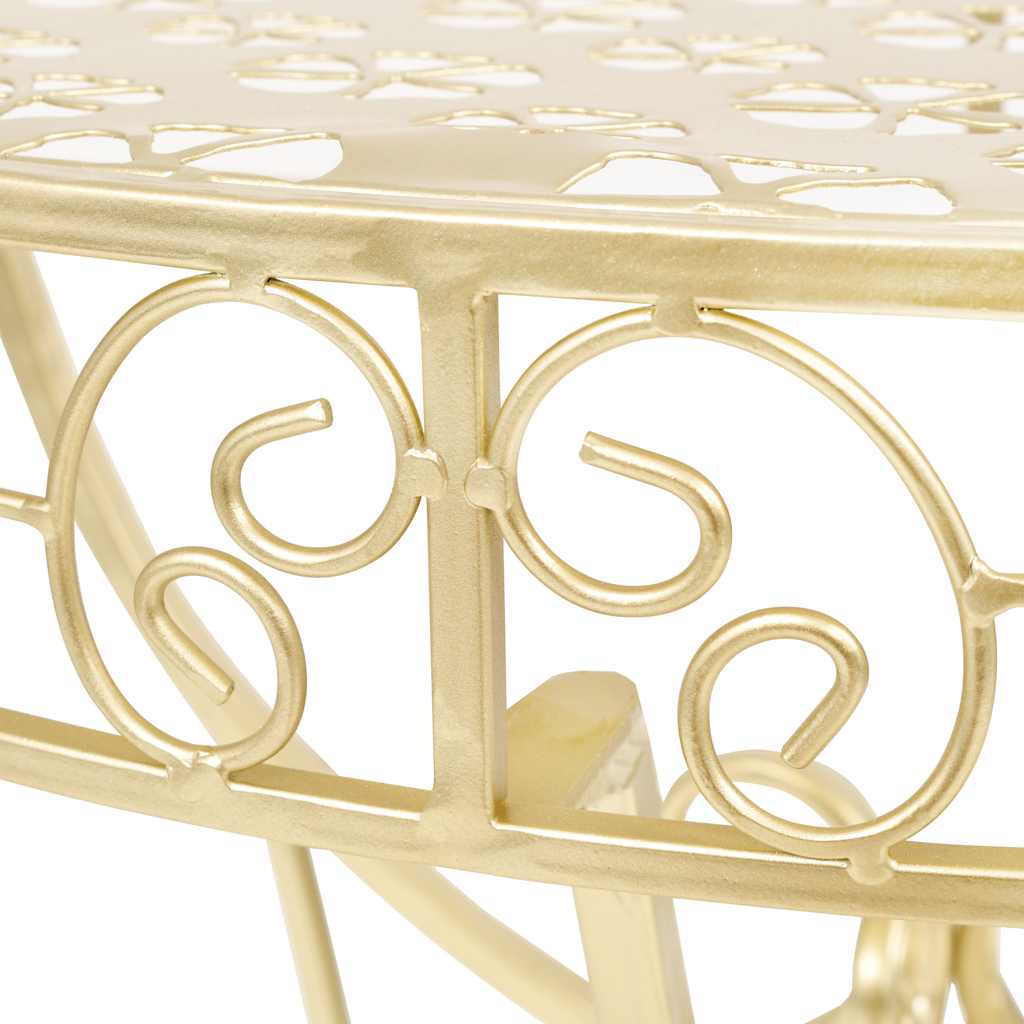 vidaXL Side Table | Gold | Metal | 72 x 36 x 74 cm | Decorative Inlays 5